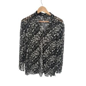 George Sheer Silk Blouse Womens 12/14 Luxury Old Money Lightweight Timeless
